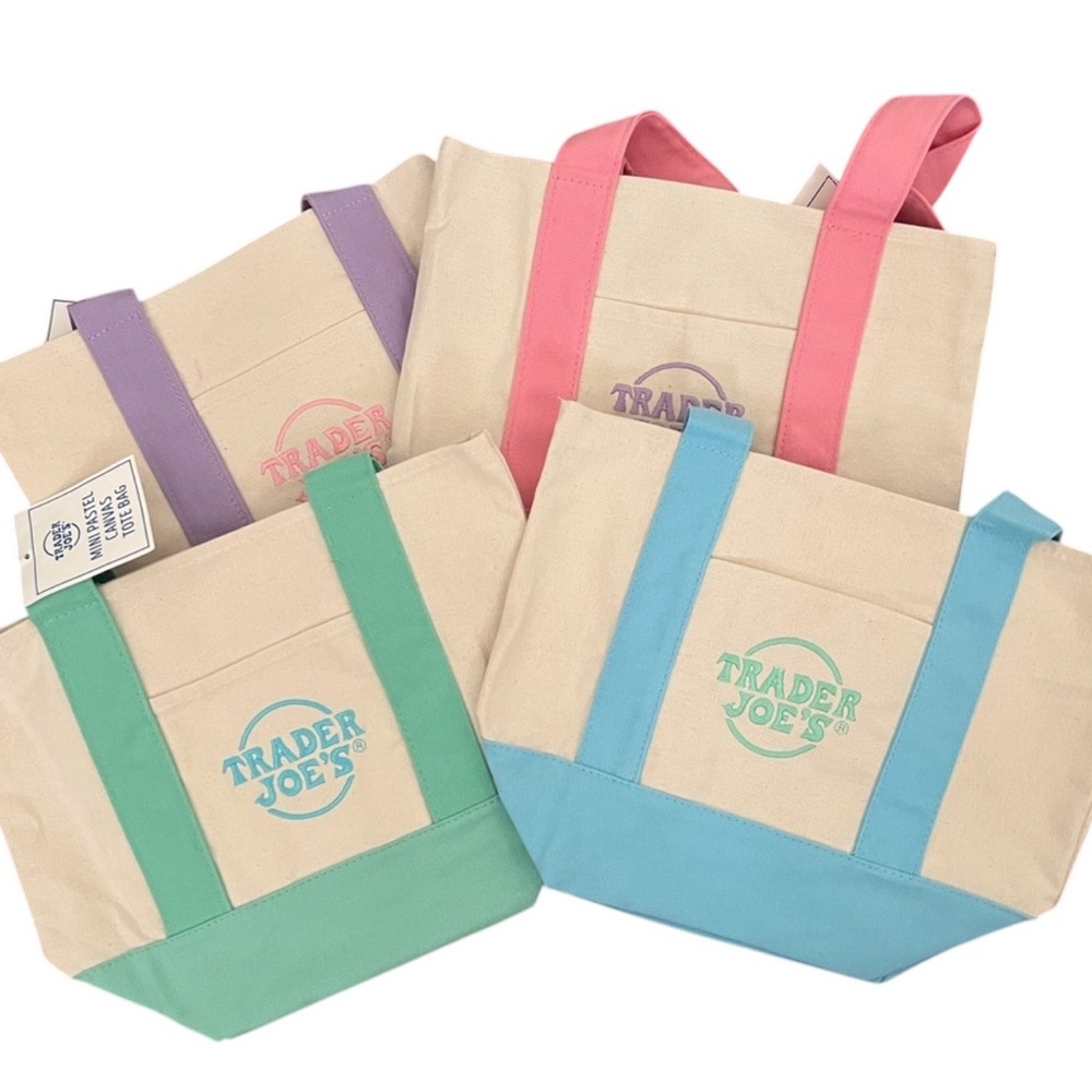 Trader Joe’s 2025 Spring Limited‎ Mini Canvas Tote Bag - Pink only